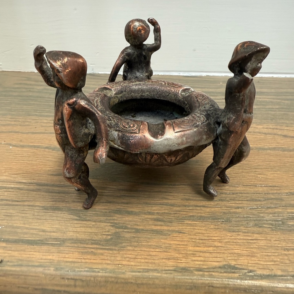 Antique Bronze Figurine ashtray